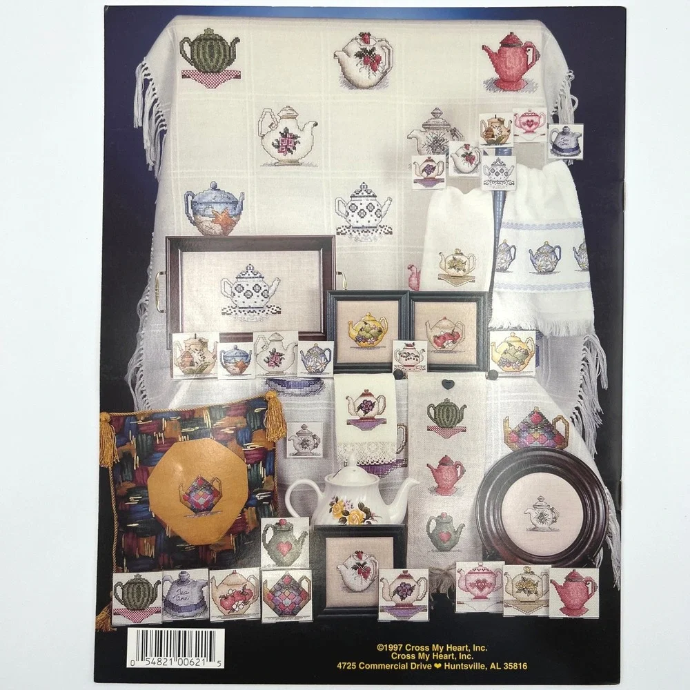 Tiny Little Teapots Cross My Heart Counted Cross Stitch Pattern Book CSB-160